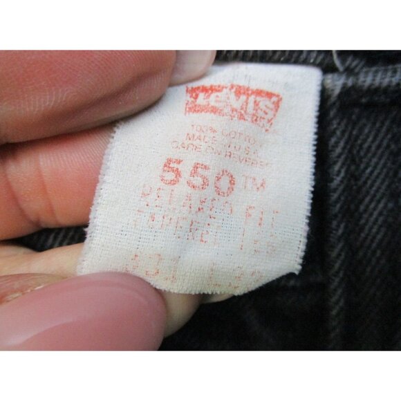 Levi's 550 Jeans Mens 31x32 Black Relaxed Fit Tapered Straight USA Distressed - Picture 7 of 12